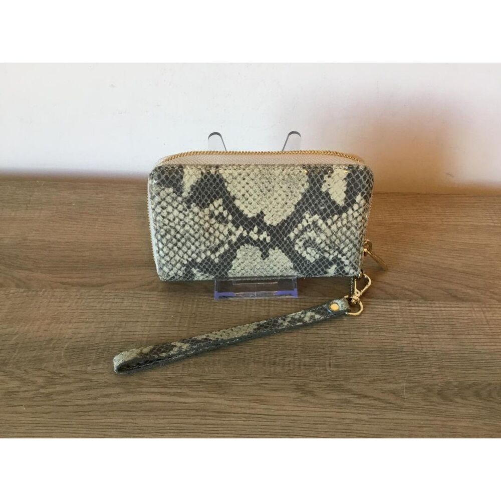 Michael Kors Snakeskin Print Zip-Around Wristlet Wallet Clutch - Picture 2 of 7
